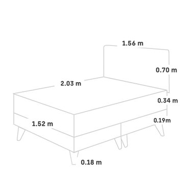 DORMITORIO EUROPEO PARAÍSO ROYAL CLOUD QUEEN + CABECERA BLOCKS CHOCOLATE + 2 ALMOHADAS VISCOELÁSTICAS - 5