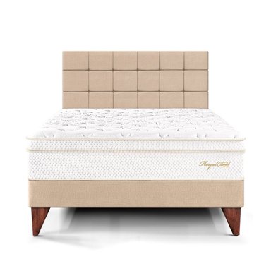 DORMITORIO EUROPEO PARAÍSO ROYAL CLOUD KING + CABECERA BLOCKS CHAMPAGNE + 2 ALMOHADAS VISCOELÁSTICAS - 3