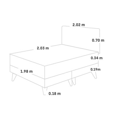 DORMITORIO EUROPEO PARAÍSO ROYAL CLOUD KING + CABECERA BLOCKS CHOCOLATE + 2 ALMOHADAS VISCOELÁSTICAS - 5