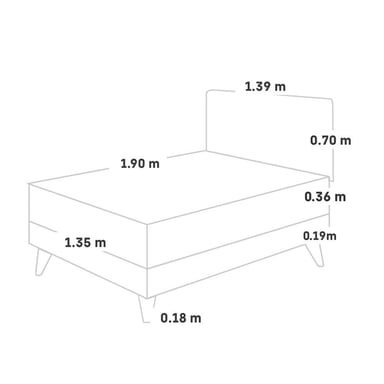 DORMITORIO EUROPEO PARAÍSO BALANZZE 2 PLAZAS ROYAL + CABECERA BLOCKS CHAMPAGNE + 2 ALMOHADAS VISCOELÁSTICAS - 5