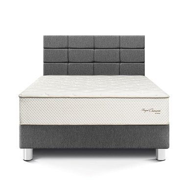 DORMITORIO PARAÍSO ROYAL CROWN 2 PLAZAS + CABECERA BLOCKS GRIS + 2 ALMOHADAS VISCOELÁSTICAS - 3