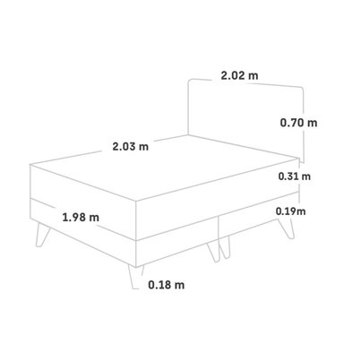 DORMITORIO EUROPEO PARAÍSO ROYAL CROWN KING + CABECERA BLOCKS CHAMPAGNE + 2 ALMOHADAS VISCOELÁSTICAS - 5