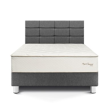 DORMITORIO PARAÍSO ROYAL CROWN 2 PLAZAS + CABECERA BLOCKS GRIS + 2 ALMOHADAS VISCOELÁSTICAS - 3