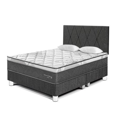 DORMITORIO PARAÍSO POCKET STAR QUEEN + CABECERA LOFT CHARCOAL - 2