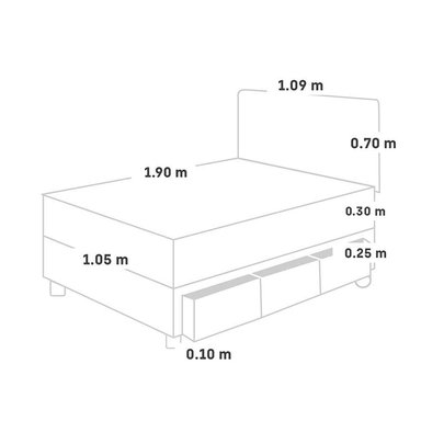 DORMITORIO AMERICANO PARAÍSO PARAÍSO POCKET STAR 1.5 PLAZAS POCKET STAR CAJONES + CABECERA LOFT CHOCOLATE - 5