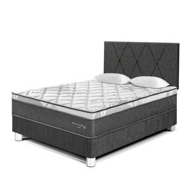 DORMITORIO AMERICANO PARAÍSO POCKET STAR 2 PLAZAS + CABECERA LOFT CHARCOAL - 2