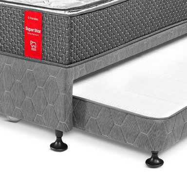 CAMA DIVÁN PARAÍSO SUPER STAR 1.5 PLAZAS GRIS - 2