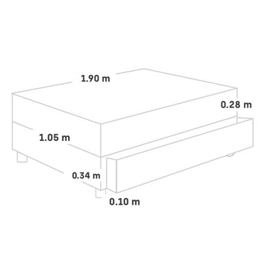 CAMA DIVÁN PARAÍSO SUPER STAR 1.5 PLAZAS GRIS - 5