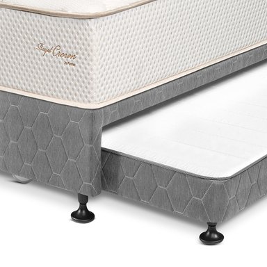 DORMITORIO DIVÁN PARAÍSO CROWN 1.5 PLAZAS BLOCKS CHARCOAL + 1 ALMOHADA VISCOELÁSTICA - 2