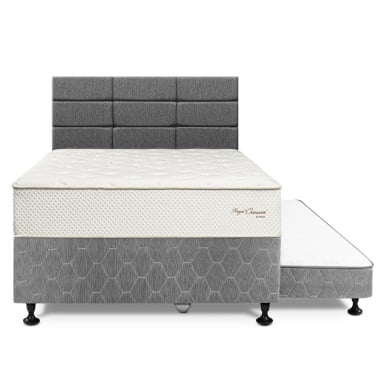 DORMITORIO DIVÁN PARAÍSO CROWN 1.5 PLAZAS BLOCKS CHARCOAL + 1 ALMOHADA VISCOELÁSTICA - 3