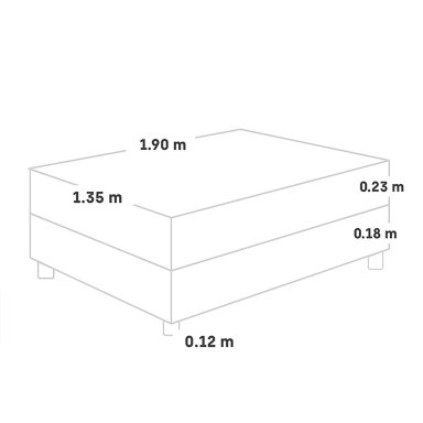 CAMA AMERICANA PARAÍSO MILANO 2 PLAZAS NEGRO + SOFÁ CAMA NEGRO + ALMOHADA + PROTECTOR - 6