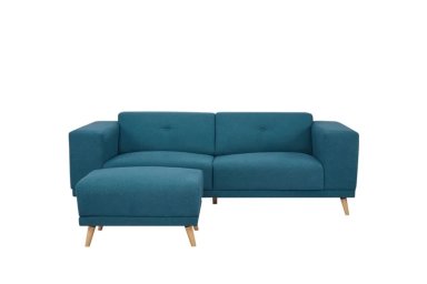 SOFÁ CON PUFF RIPLEY HOME MARÍA 3 CUERPOS AZUL CLARO - 2