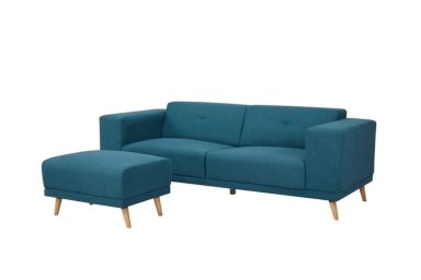 SOFÁ CON PUFF RIPLEY HOME MARÍA 3 CUERPOS AZUL CLARO - 4