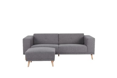 SOFA CON PUFF RIPLEY HOME MARÍA 3 CUERPOS GRIS OSCURO - 3