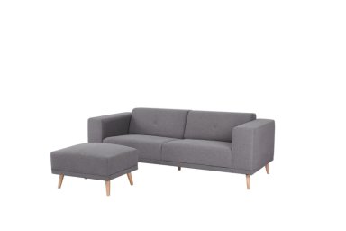 SOFA CON PUFF RIPLEY HOME MARÍA 3 CUERPOS GRIS OSCURO - 5