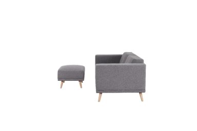 SOFA CON PUFF RIPLEY HOME MARÍA 3 CUERPOS GRIS OSCURO - 6