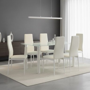 JUEGO COMEDOR RIPLEY HOME AVATAR BLANCO 6 SILLAS