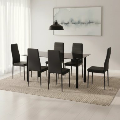 JUEGO COMEDOR RIPLEY HOME AVATAR NEGRO 6 SILLAS