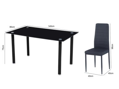 JUEGO COMEDOR RIPLEY HOME AVATAR NEGRO 6 SILLAS - 2