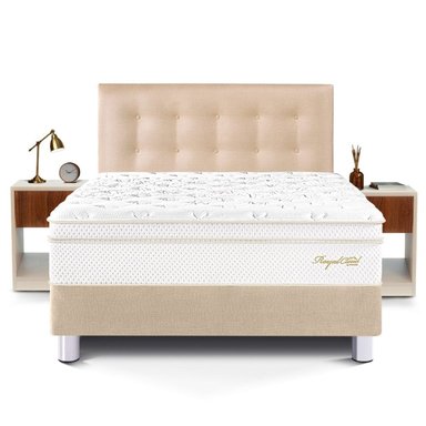 DORMITORIO PARAISO ROYAL CLOUD 2 PLAZAS + VELADORES + 2 ALMOHADAS VISCOELÁSTICAS - 3