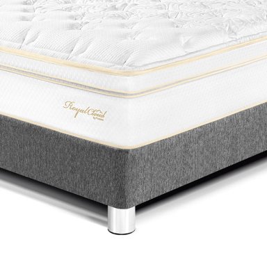 DORMITORIO PARAISO ROYAL CLOUD 2 PLAZAS GRIS + VELADOR CON CAJÓN + 2 ALMOHADAS VISCOELÁSTICAS - 3