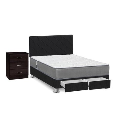 DORMITORIO AMERICANO CON CAJONES FORLI POLARIS 2 PLAZAS GRIS + CÓMODA - 2