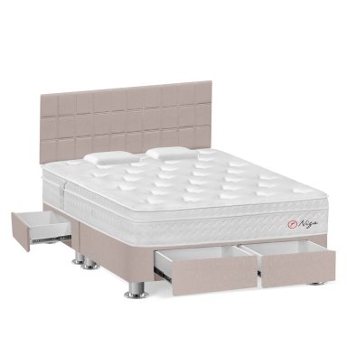 DORMITORIO AMERICANO FORLI NIZA KING CON CAJONES BEIGE - 2