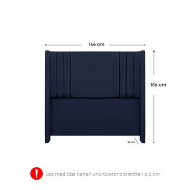 DORMITORIO AMERICANO FORLI PLATINIUM 2 PLAZAS CON CAJONES DE LUXE AZUL - 7
