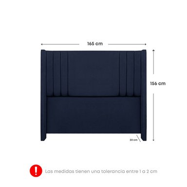DORMITORIO AMERICANO FORLI PLATINIUM QUEEN CON CAJONES DE LUXE AZUL - 7