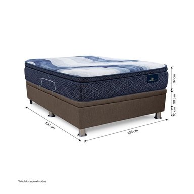 CAMA BOXET SERTA CHARLOTTE SKY 2 PLAZAS MARRÓN - 3