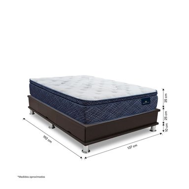 CAMA CON CAJONES SERTA FINEZZA 2 PLAZAS MARRÓN - 3