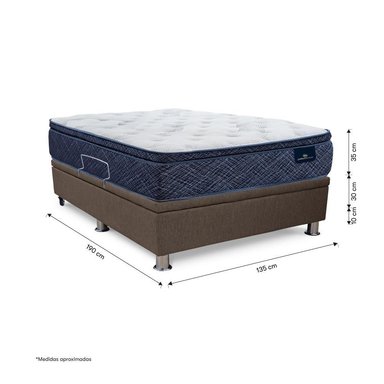 CAMA BOXET SERTA FINEZZA 2 PLAZAS MARRÓN - 3