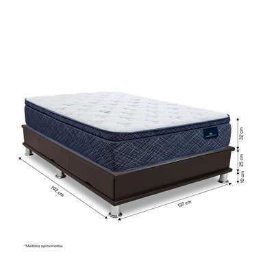 CAMA CON CAJONES SERTA KENYA 2 PLAZAS MARRÓN - 3