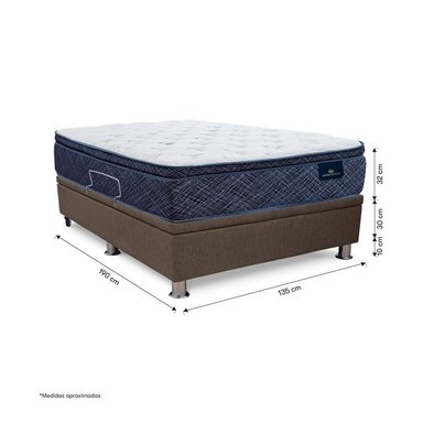 CAMA BOXET SERTA KENYA 2 PLAZAS MARRÓN - 3