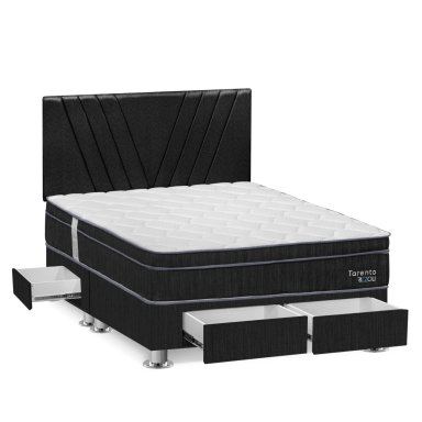 DORMITORIO AMERICANO RIZZOLI TARENTO QUEEN CON CAJONES GRIS - 2