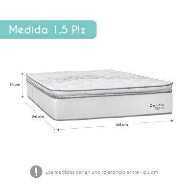 CAMA EUROPEA RIZZOLI ZENNA 1.5 PLAZAS GRIS - 6