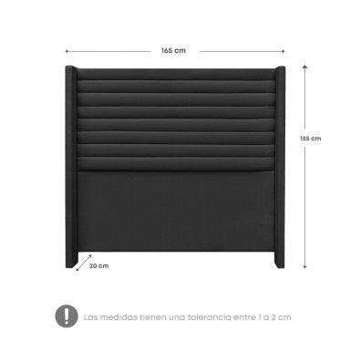 DORMITORIO AMERICANO RIZZOLI ZENNA QUEEN CON CAJONES GRIS - 7