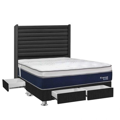 DORMITORIO RIZZOLI FIRENZE QUEEN CON CAJONES GRIS - 3