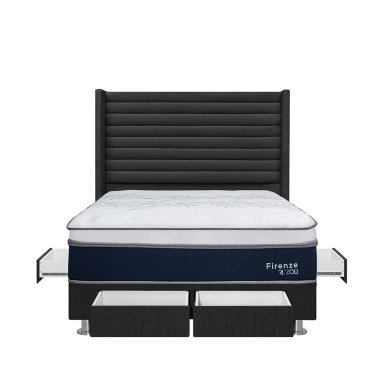DORMITORIO RIZZOLI FIRENZE KING CON CAJONES GRIS - 3