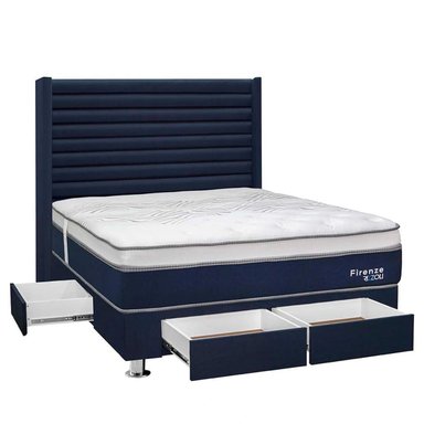 DORMITORIO AMERICANO RIZZOLI FIRENZE 2 PLAZAS CON CAJONES AZUL - 3