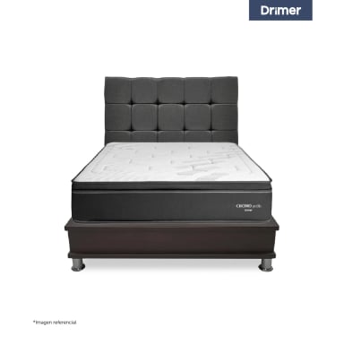 DORMITORIO CON CAJONES DRIMER CROMOPEDIC 2 PLAZAS CUADROS BEIGE - 2