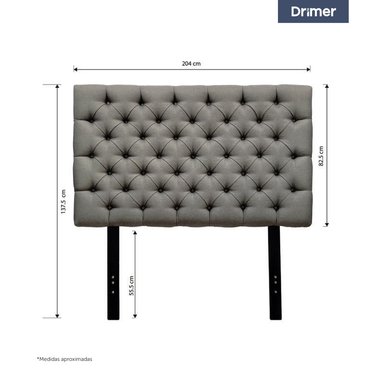 CABECERA DRIMER CAPITONE KING GRIS - 2