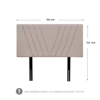DORMITORIO RIZZOLI NAPOLES QUEEN CON CAJONES BEIGE + VELADORES - 9