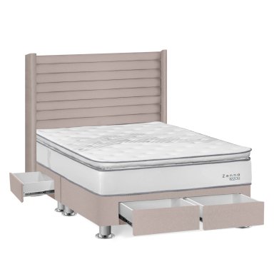 DORMITORIO RIZZOLI ZENNA KING CON CAJONES BEIGE - 2