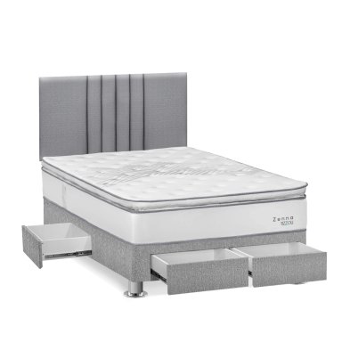DORMITORIO RIZZOLI ZENNA 2 PLAZAS CON CAJONES SPRING PLATA - 2