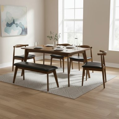 JUEGO COMEDOR RIPLEY HOME VALE 4 SILLAS + BANCA