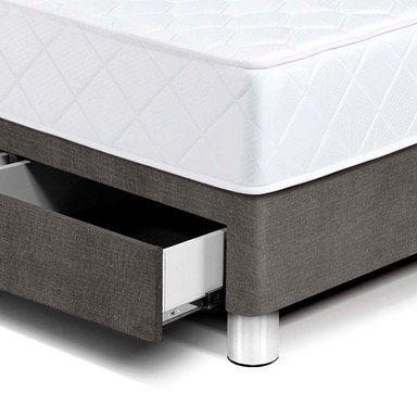 DORMITORIO AMERICANO PARAÍSO MILANO 2 PLAZAS CON CAJONES + 2 ALMOHADAS + PROTECTOR - 2