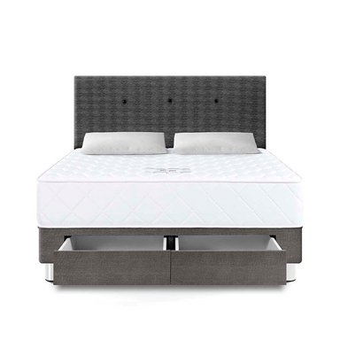 DORMITORIO AMERICANO PARAÍSO MILANO 2 PLAZAS CON CAJONES + 2 ALMOHADAS + PROTECTOR - 3