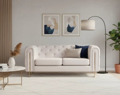 SOFÁ RIPLEY HOME NEW VICTORIA 2 CUERPOS BLANCO