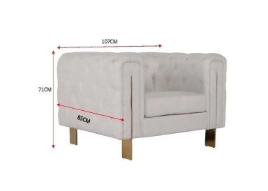 SILLÓN RIPLEY HOME NEW VICTORIA 1 CUERPO GRIS CLARO - 4